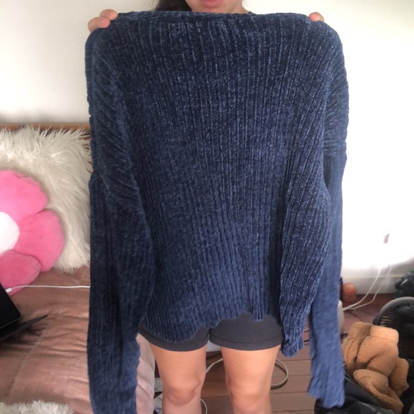 navy blue chenille sweater - Picture 2 of 2